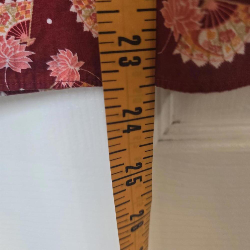 Vintage New York & Co. Red Floral A-Line Skirt with Back Zipper- 12 - Picture 5 of 7